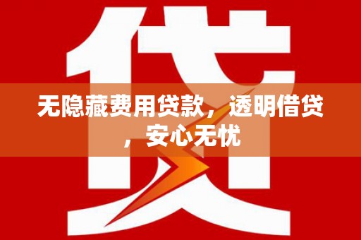 肥东无隐藏费用贷款，透明借贷，安心无忧