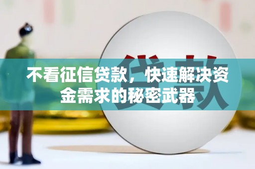 肥东不看征信贷款，快速解决资金需求的秘密武器