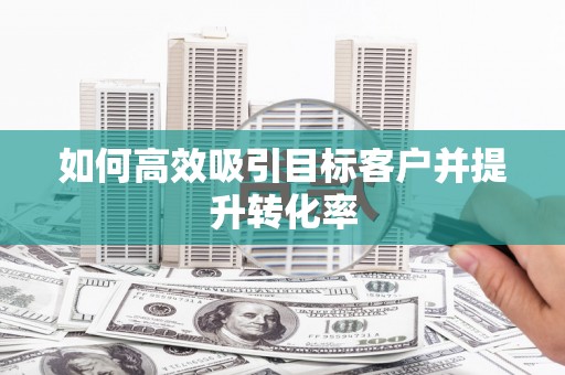 肥东如何高效吸引目标客户并提升转化率