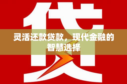肥东灵活还款贷款，现代金融的智慧选择